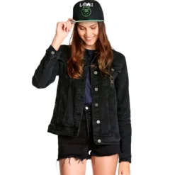 Loki - Logo Jeansjacke Damen schwarz