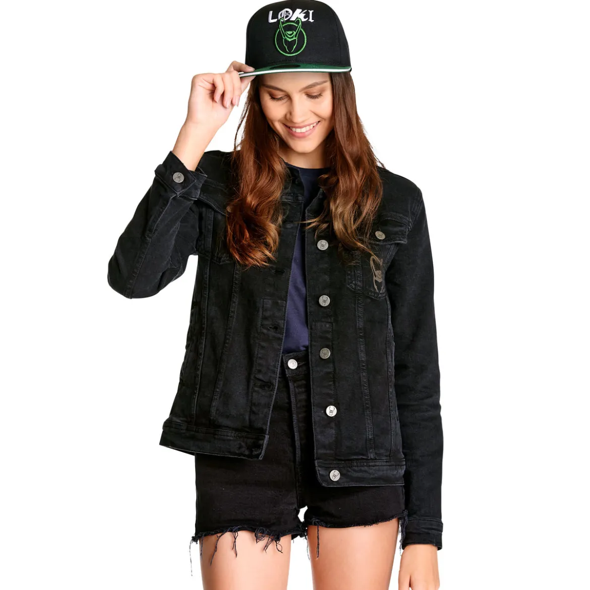 Loki - Logo Jeansjacke Damen schwarz