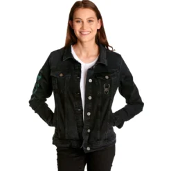 Loki - Logo Jeansjacke Damen schwarz