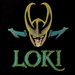 Loki - Logo Pyjama Damen kurz mit Spitze schwarz