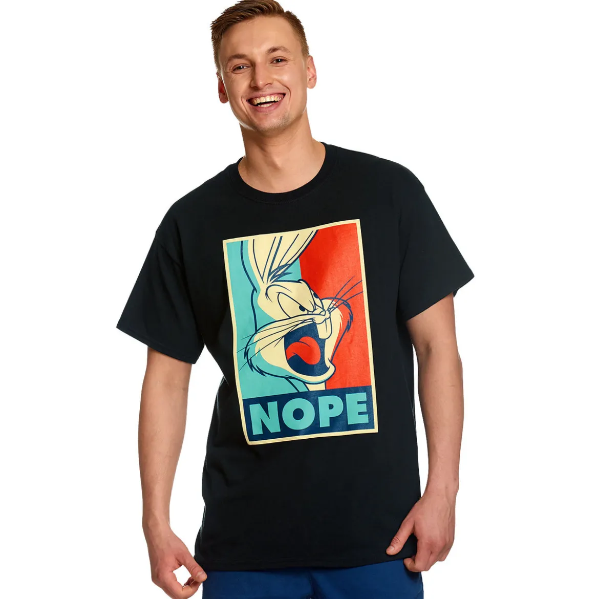 Looney Tunes - Bugs Bunny Nope Poster T-Shirt schwarz