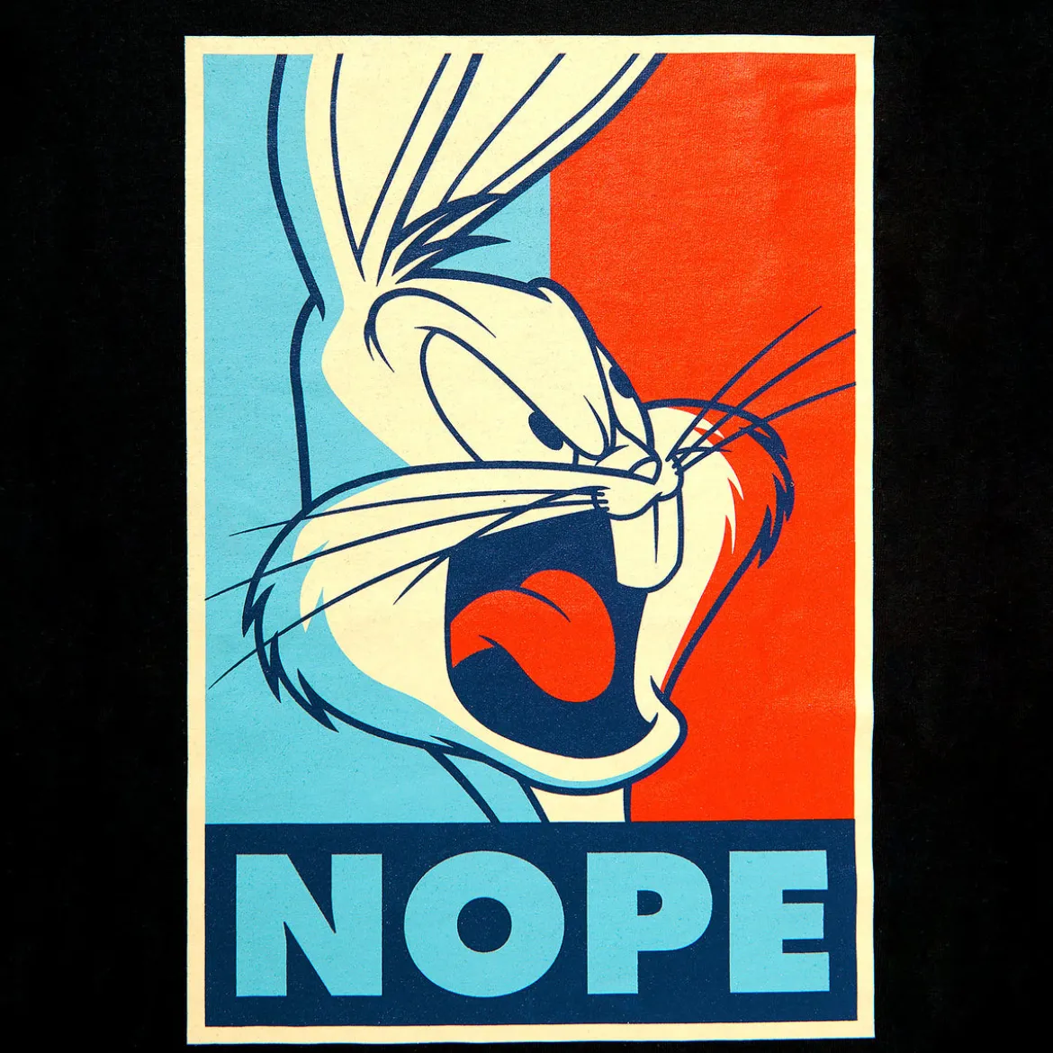 Looney Tunes - Bugs Bunny Nope Poster T-Shirt schwarz