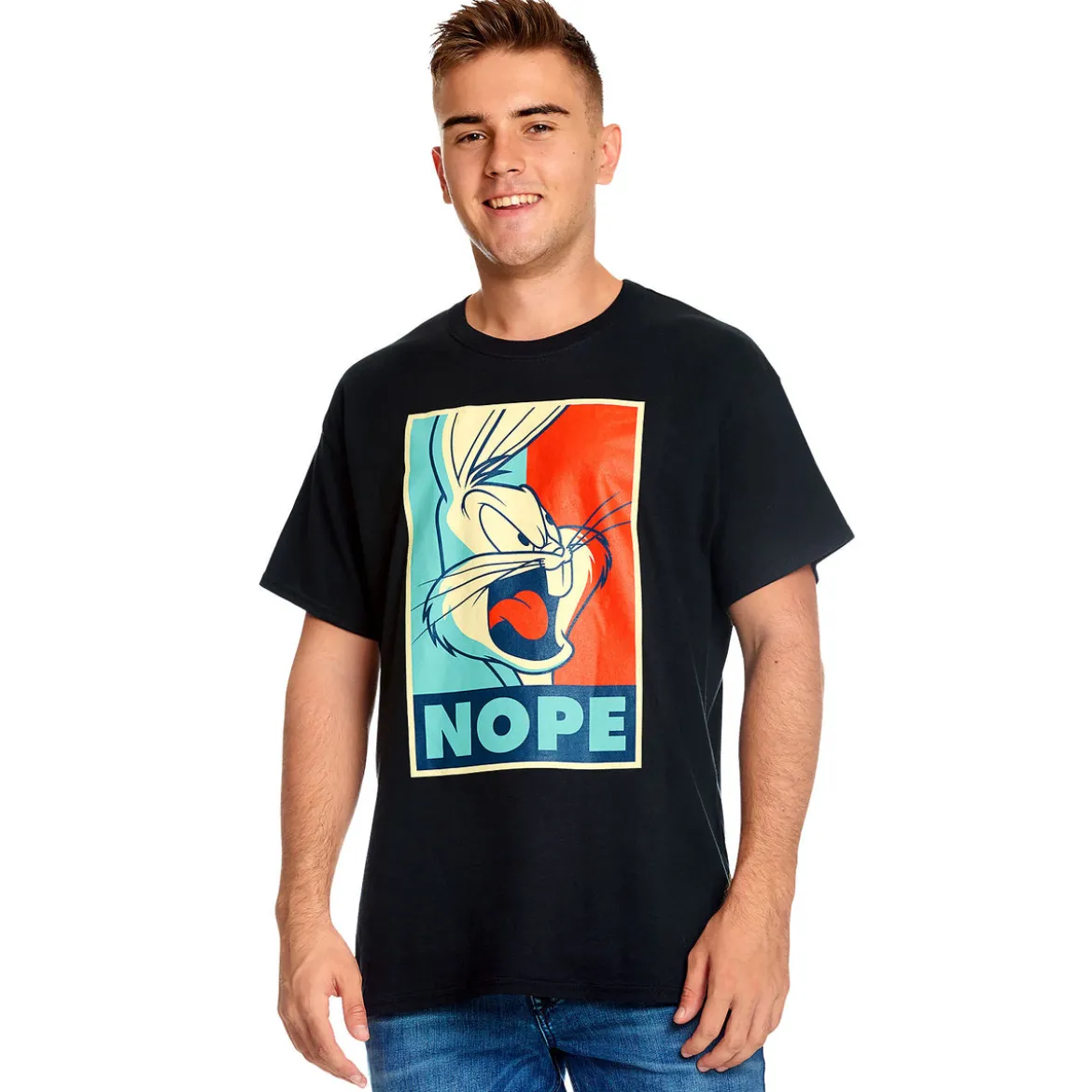 Looney Tunes - Bugs Bunny Nope Poster T-Shirt schwarz