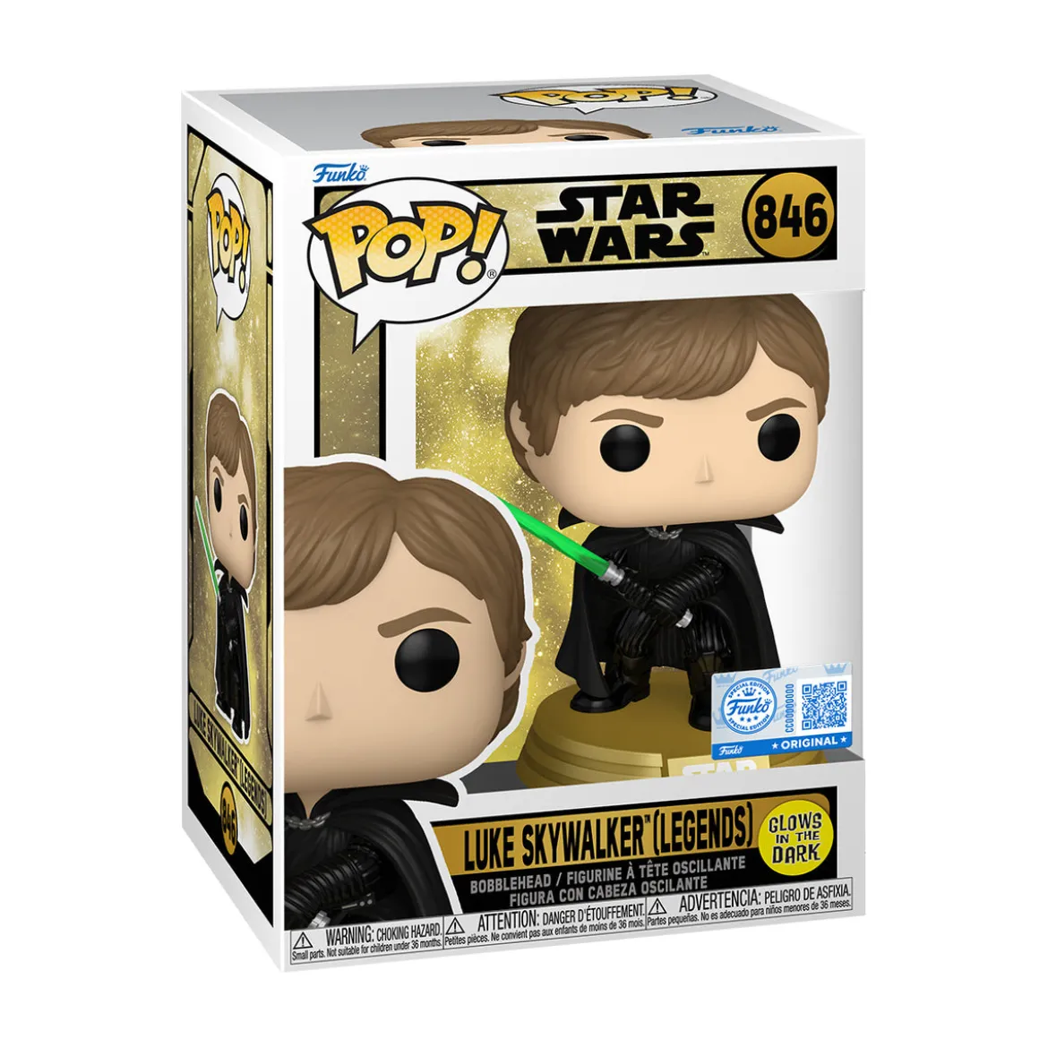 Luke Skywalker Glow in the Dark Funko Pop Wackelkopf-Figur - Star Wars