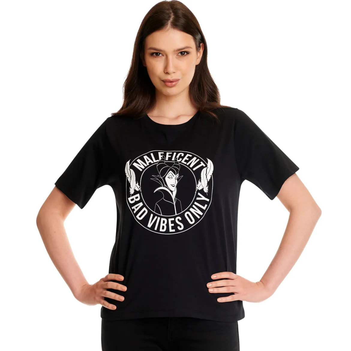 Maleficent - Bad Vibes Only T-Shirt Damen schwarz