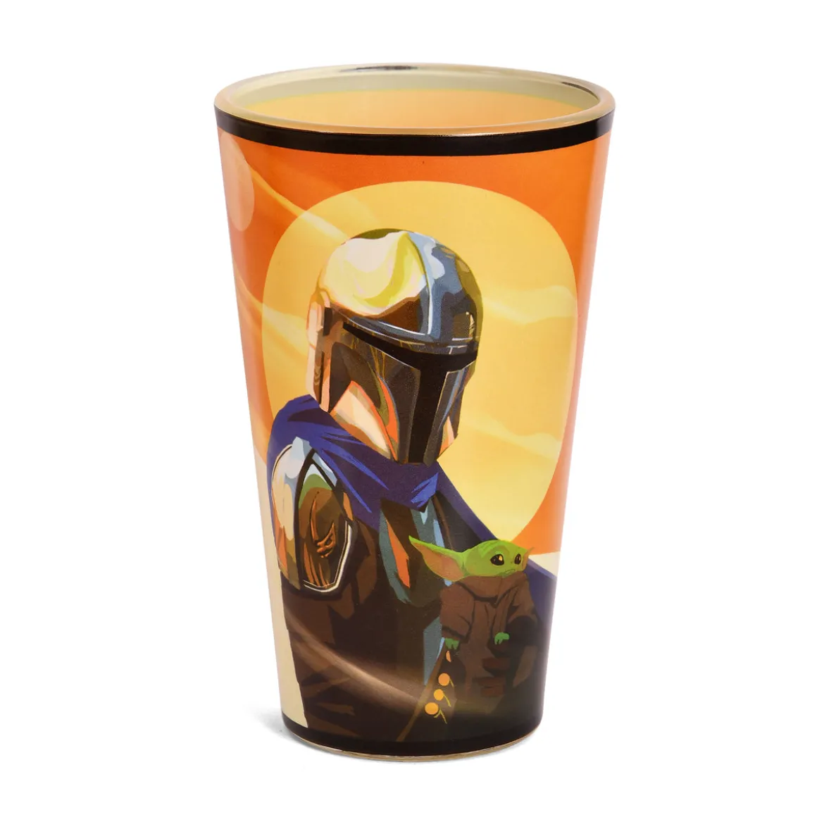 Mando mit Grogu Glas - Star Wars The Mandalorian