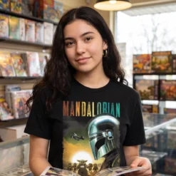 Mando und Grogu Poster T-Shirt schwarz - Star Wars The Mandalorian
