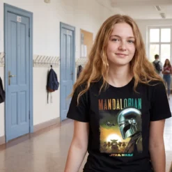 Mando und Grogu Poster T-Shirt schwarz - Star Wars The Mandalorian