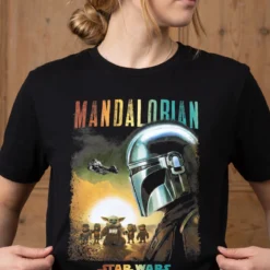 Mando und Grogu Poster T-Shirt schwarz - Star Wars The Mandalorian