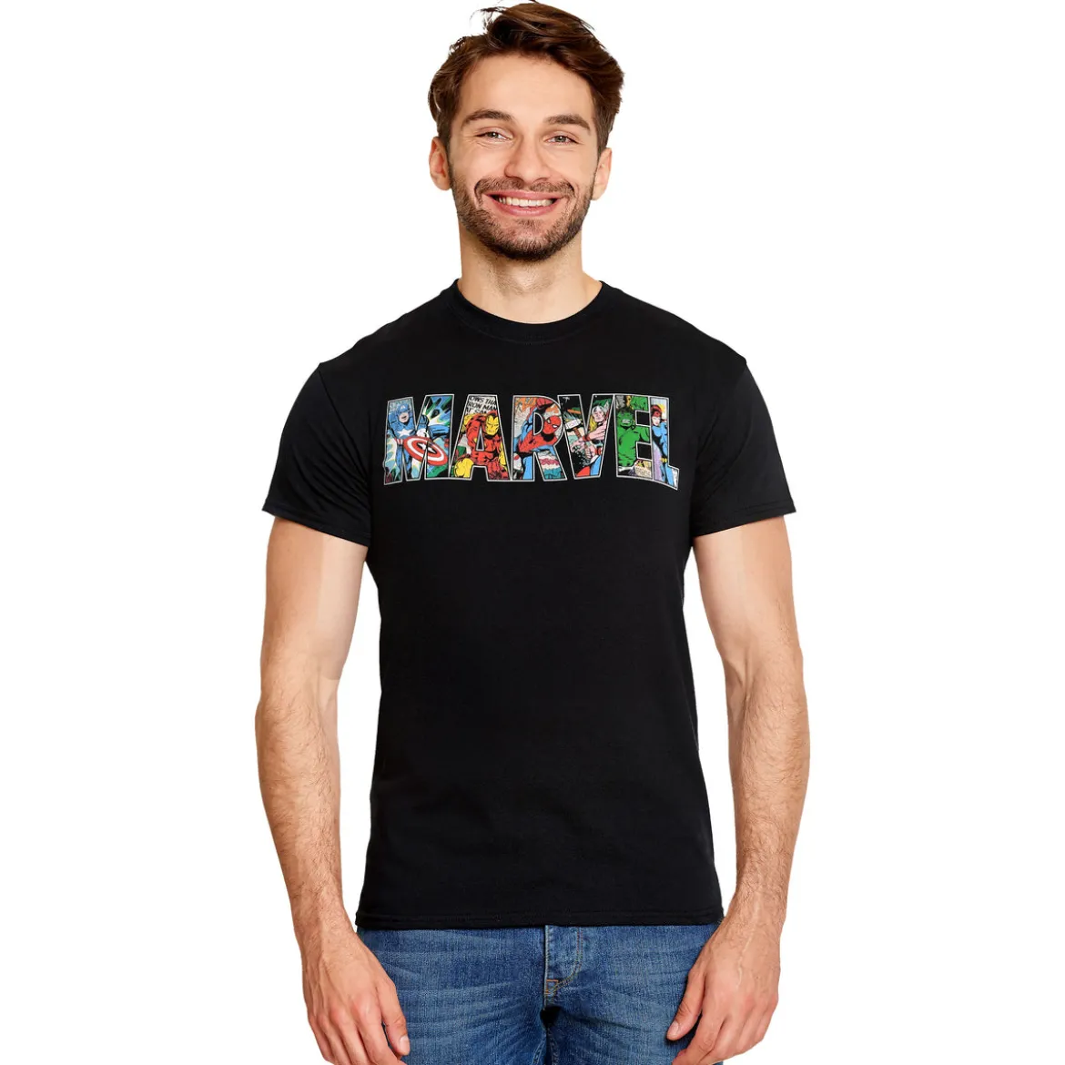 Marvel - Comic Strip Logo T-Shirt schwarz