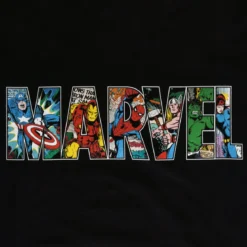 Marvel - Comic Strip Logo T-Shirt schwarz