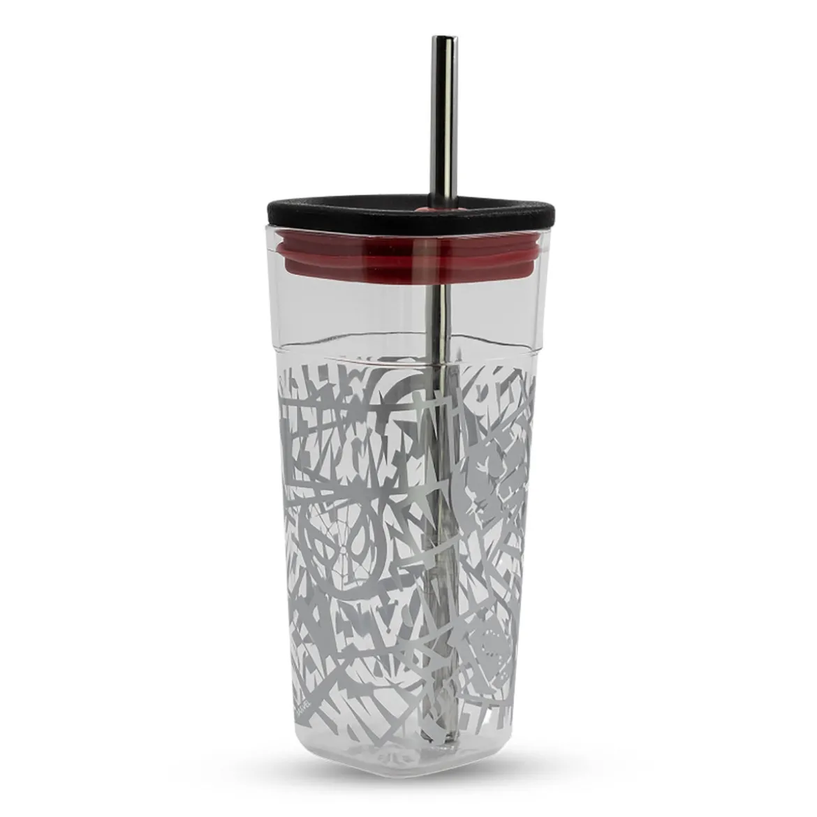 Marvel - Logo Becher mit Strohhalm