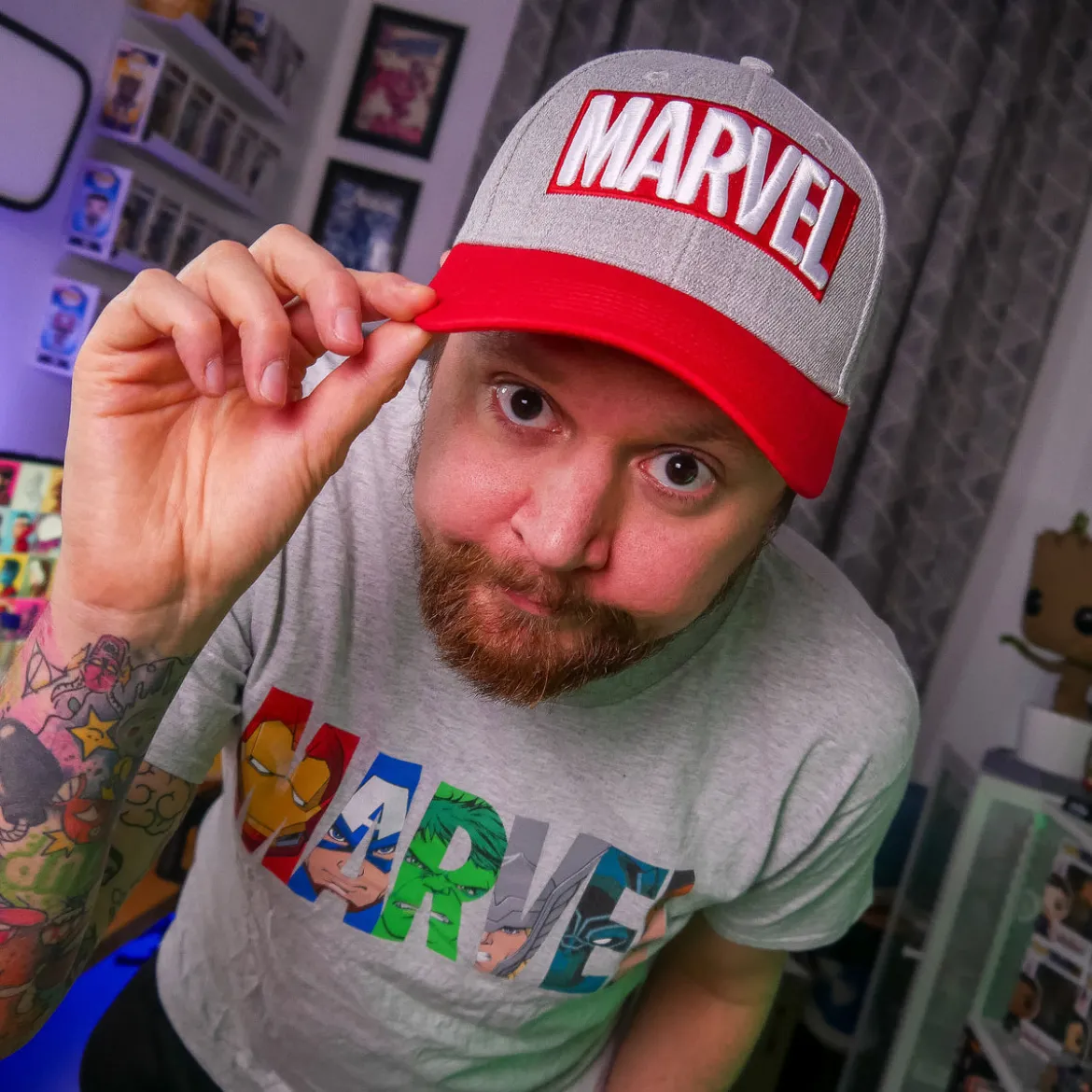 Marvel - Logo Comic Heroes T-Shirt grau