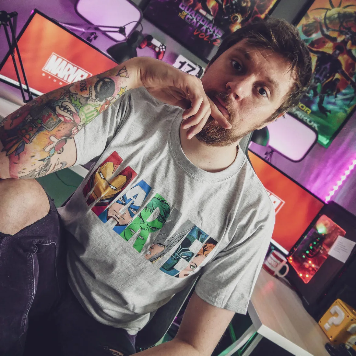 Marvel - Logo Comic Heroes T-Shirt grau
