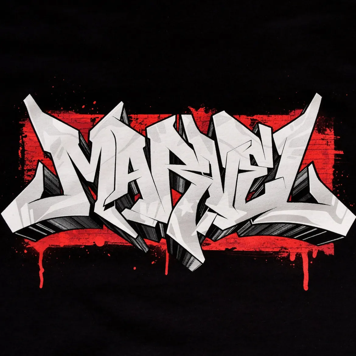 Marvel - Logo Graffiti T-Shirt schwarz