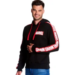 Marvel - Logo Hoodie mit Ärmelprint schwarz