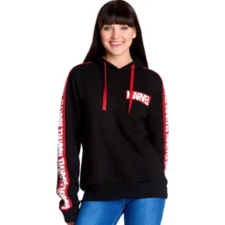 Marvel - Logo Hoodie mit Ärmelprint schwarz