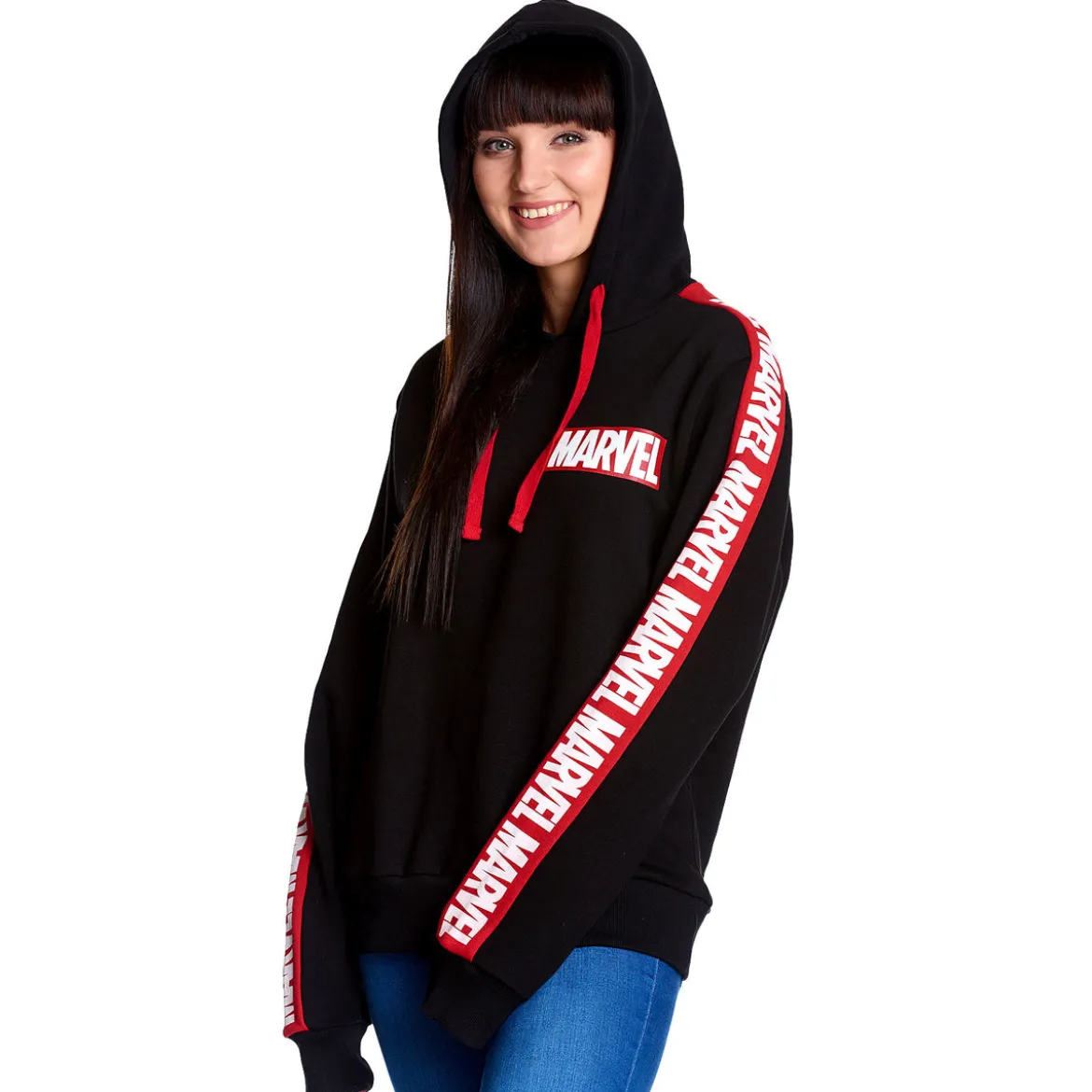 Marvel - Logo Hoodie mit Ärmelprint schwarz