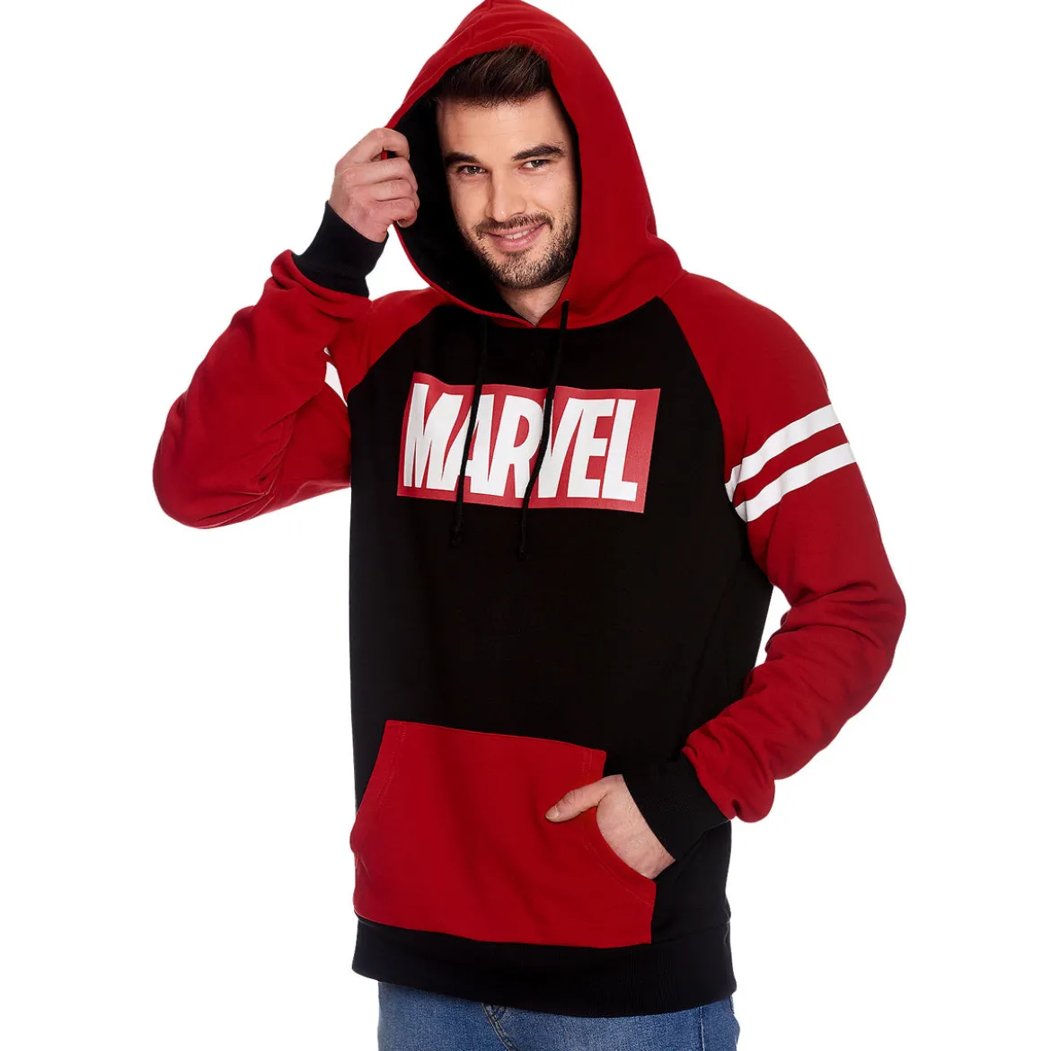 Marvel - Logo Hoodie rot-schwarz