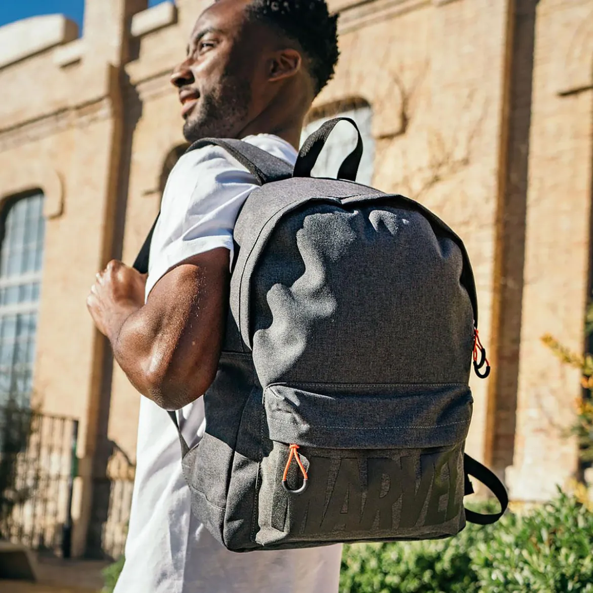 Marvel Logo Rucksack grau