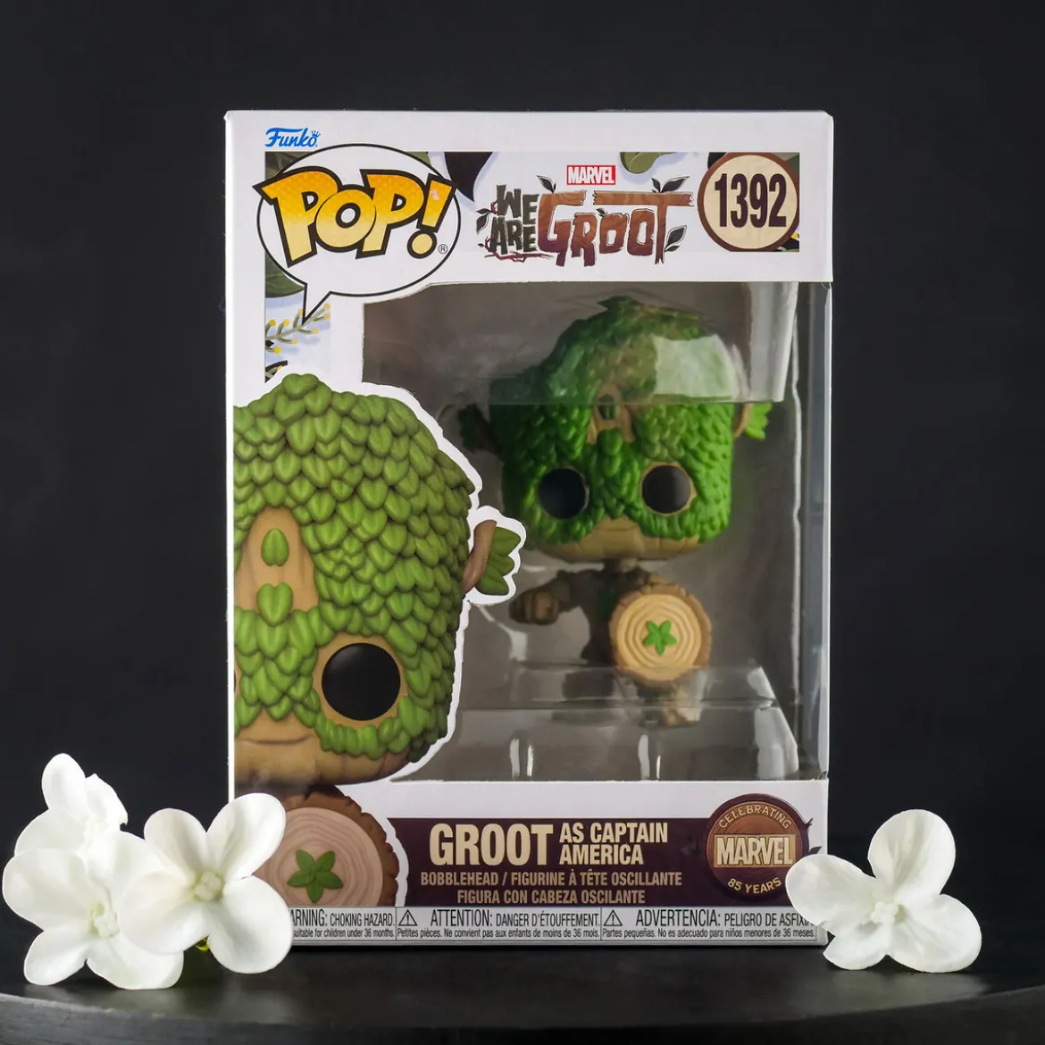 Marvel - We Are Groot Captain America Funko Pop Wackelkopf-Figur