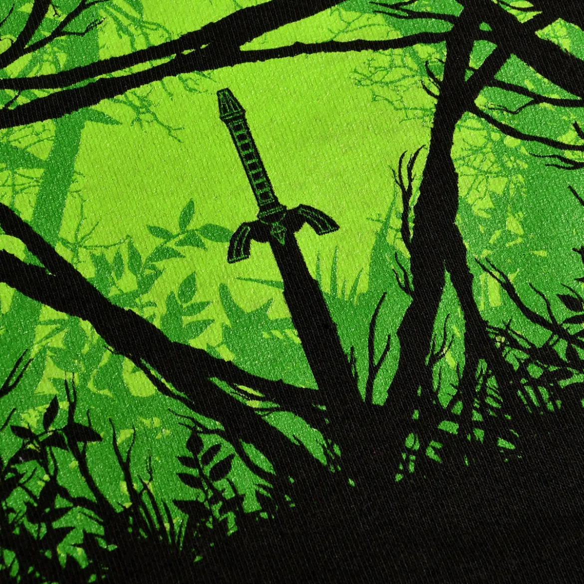 Masterschwert im Wald Hoodie für Zelda Fans schwarz