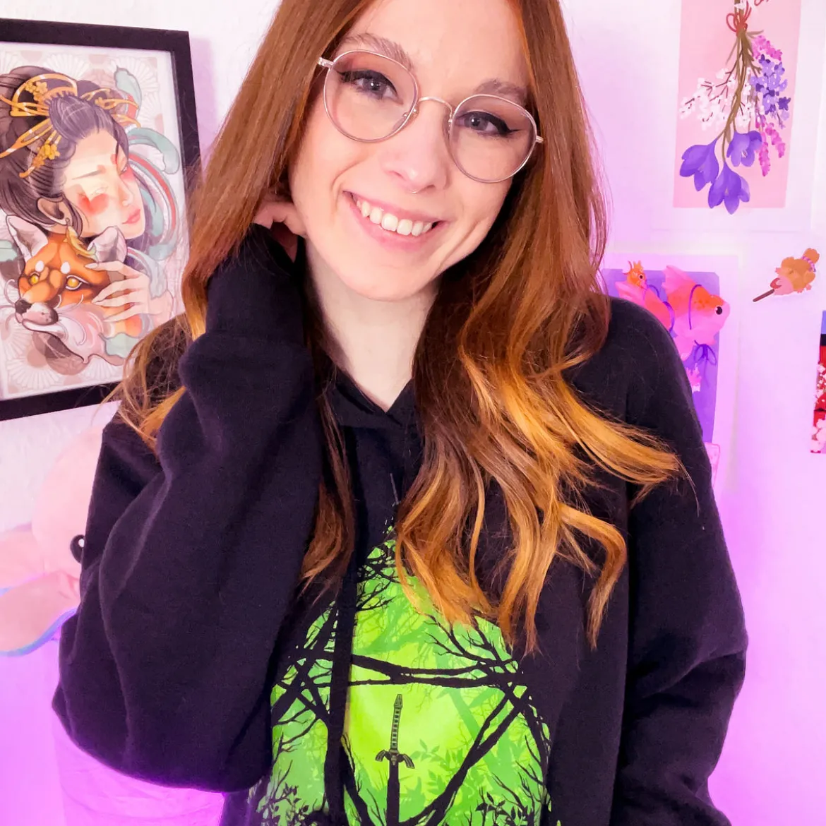 Masterschwert im Wald Hoodie für Zelda Fans schwarz