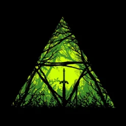 Masterschwert im Wald T-Shirt für Zelda Fans schwarz