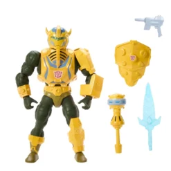 Masters of the Universe x Transformers Actionfigur Bumblebee Armor Man-At-Arms heo European Exclusive 14 cm