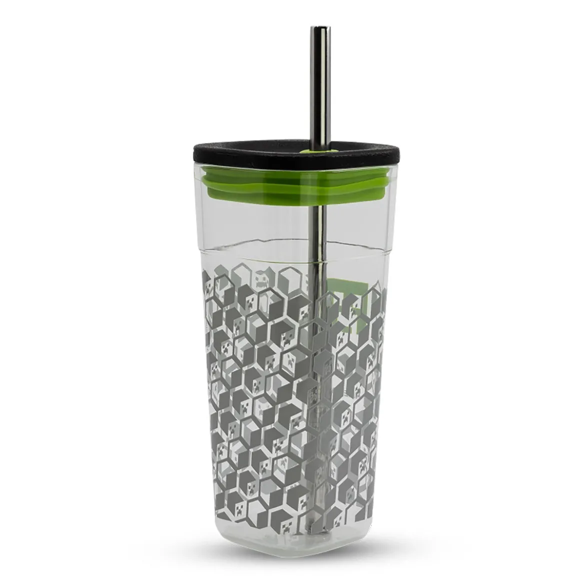 Minecraft - Creeper Becher mit Strohhalm