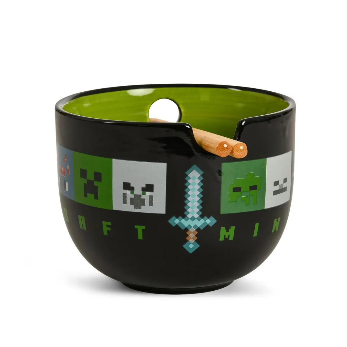 Minecraft - Creeper Ramen Schale mit Ess-Stäbchen