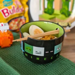 Minecraft - Creeper Ramen Schale mit Ess-Stäbchen