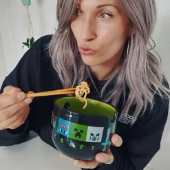 Minecraft - Creeper Ramen Schale mit Ess-Stäbchen