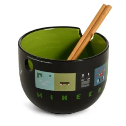 Minecraft - Creeper Ramen Schale mit Ess-Stäbchen