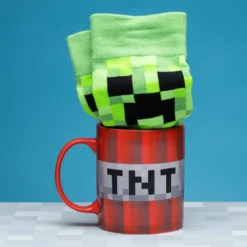 Minecraft - Creeper Socken und TNT Tasse Set