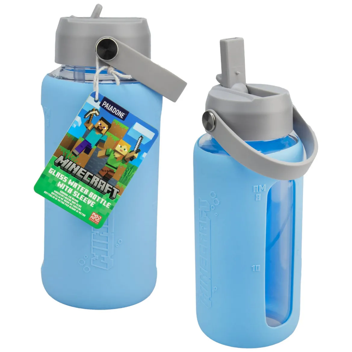 Minecraft Glas Trinkflasche mit Hülle