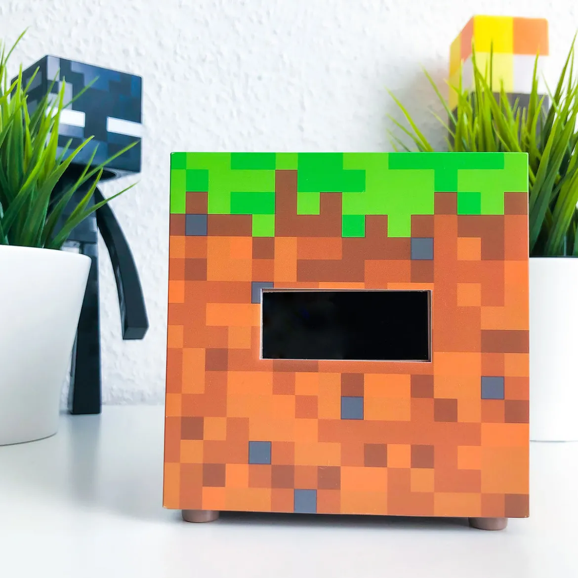 Minecraft - Grasblock Wecker mit Licht