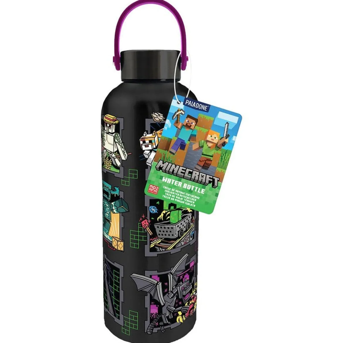 Minecraft Maskottchen Metall Trinkflasche mit Trageschlaufe