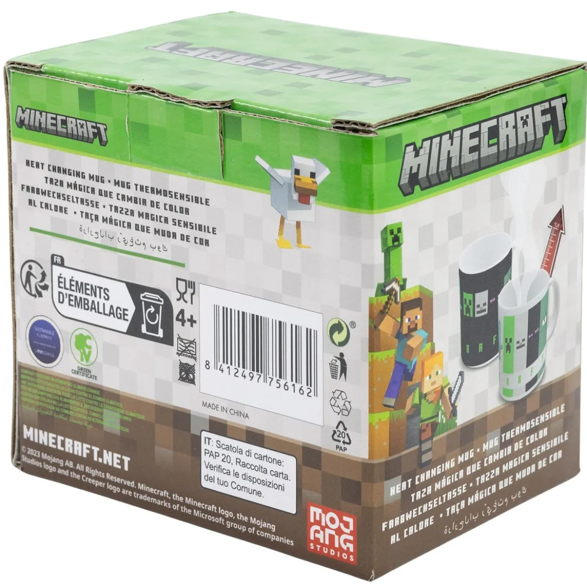 Minecraft Tasse mit Thermoeffekt Squared Pattern 325 ml