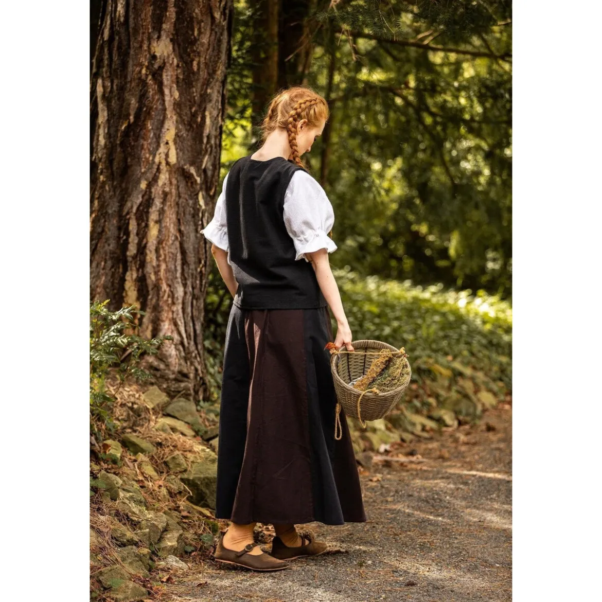 Mittelalter Baumwollweste Franziska schwarz