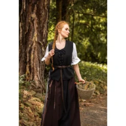 Mittelalter Baumwollweste Franziska schwarz