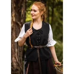Mittelalter Baumwollweste Franziska schwarz