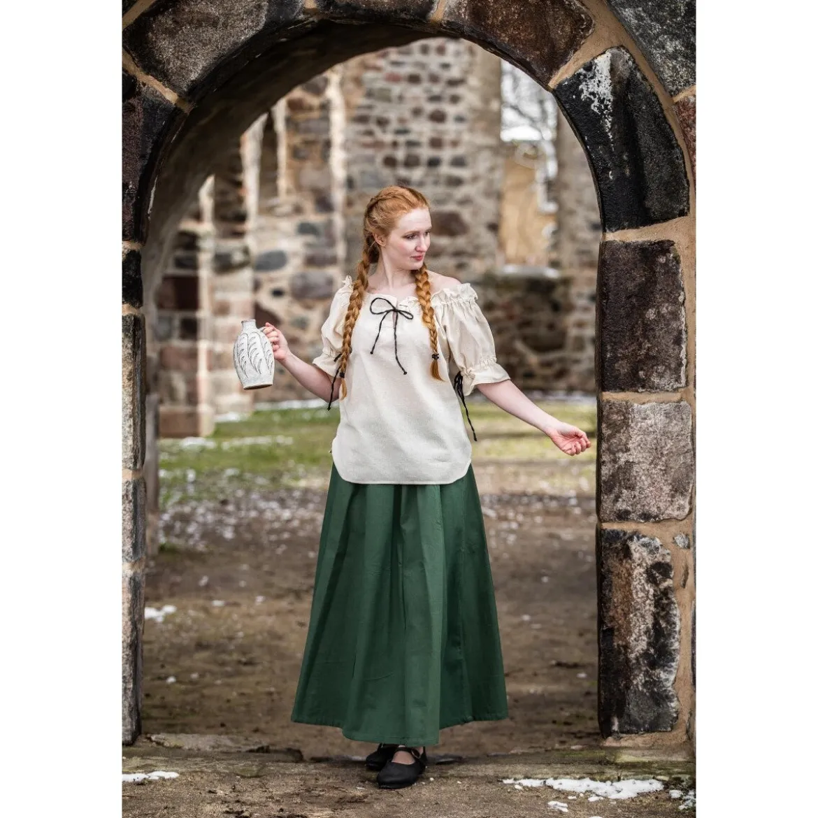 Mittelalter Bluse Amelia beige