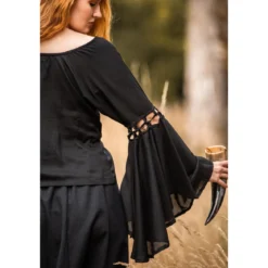 Mittelalter Bluse Carmen schwarz