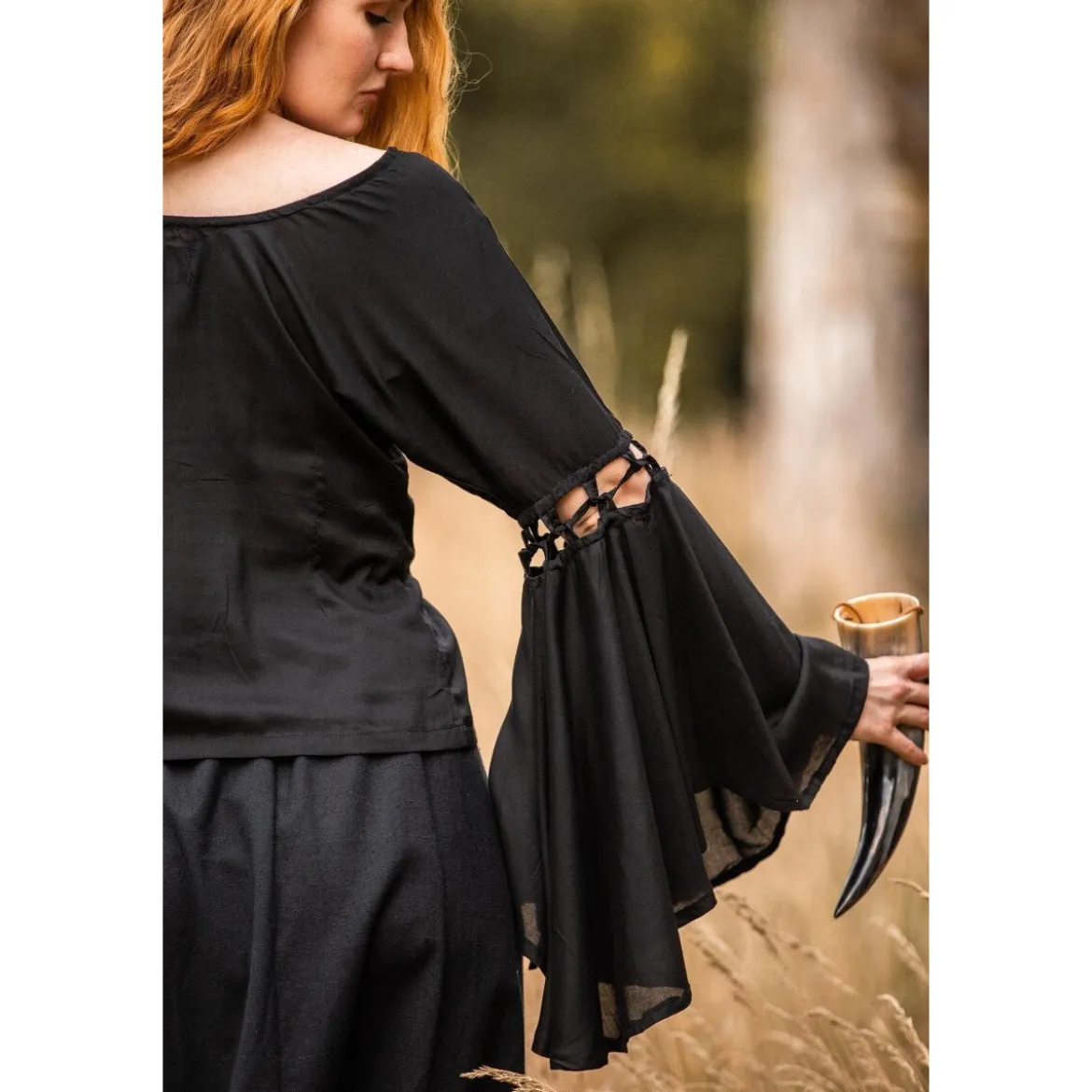 Mittelalter Bluse Carmen schwarz