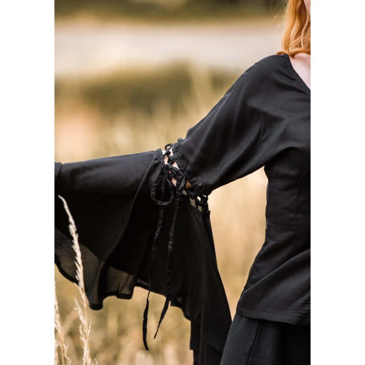 Mittelalter Bluse Carmen schwarz