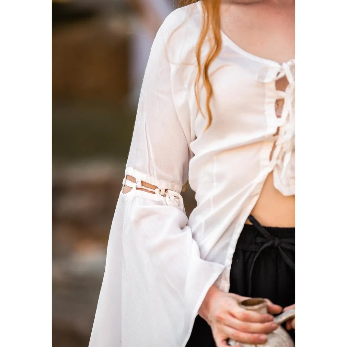 Mittelalter Bluse Carmen weiß
