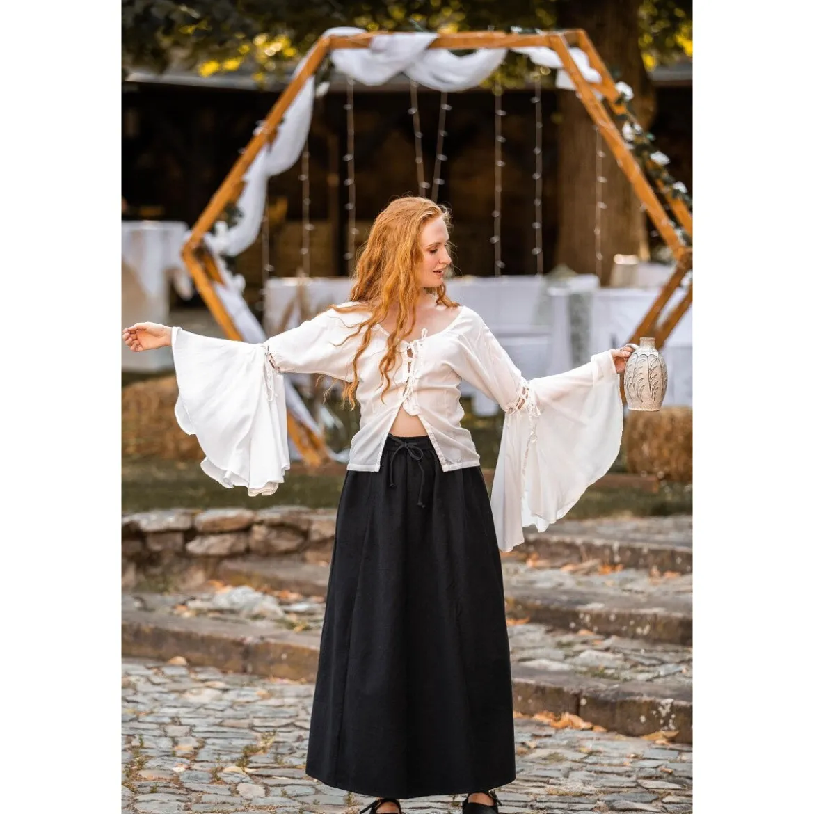 Mittelalter Bluse Carmen weiß