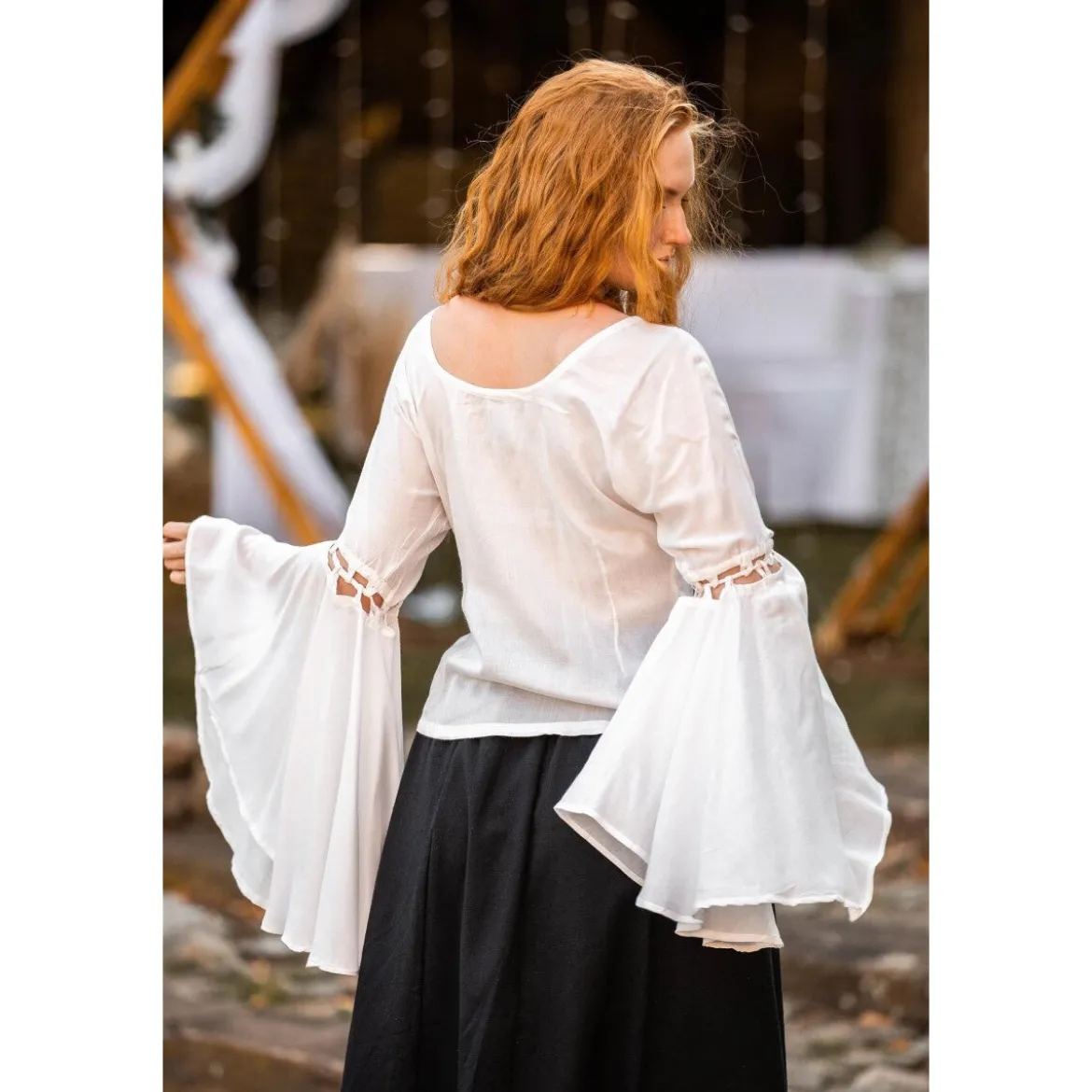 Mittelalter Bluse Carmen weiß