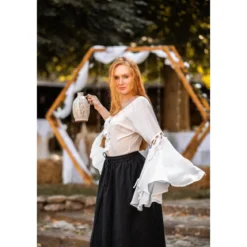 Mittelalter Bluse Carmen weiß